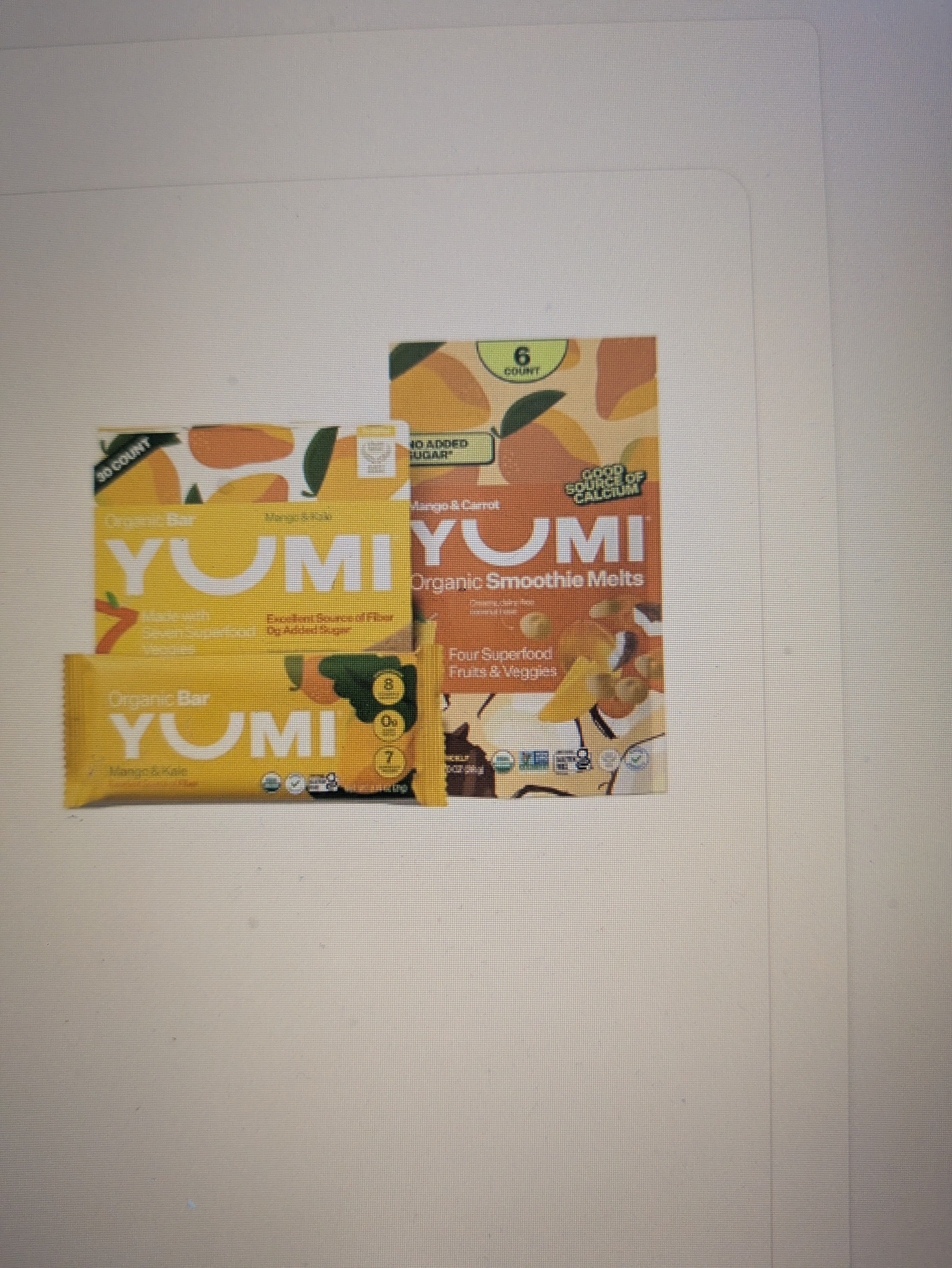 Yumi Organic Toddler Snacks Bars - Mango & Kale