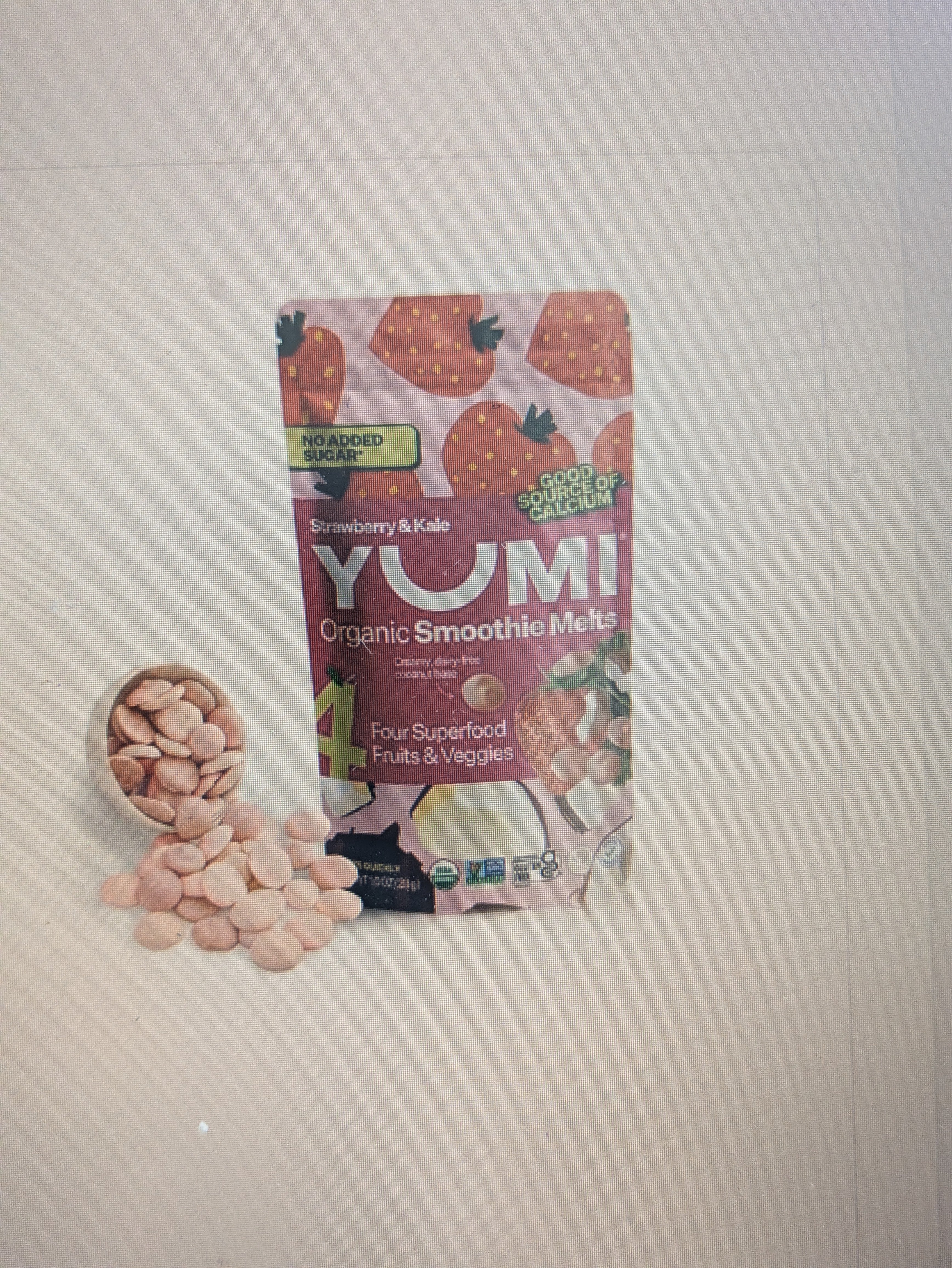 Yumi Smoothie Melts - Strawberry & Kale - Toddler, Kids & Baby Snacks, Gluten-Free, No Added Sugar.